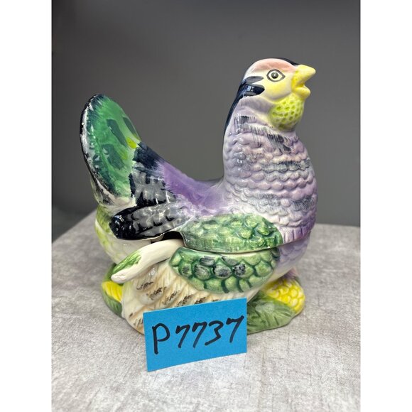 Turkey Gravy Boat with Lid & Spoon Ceramic Vintage - Picture 16 of 16